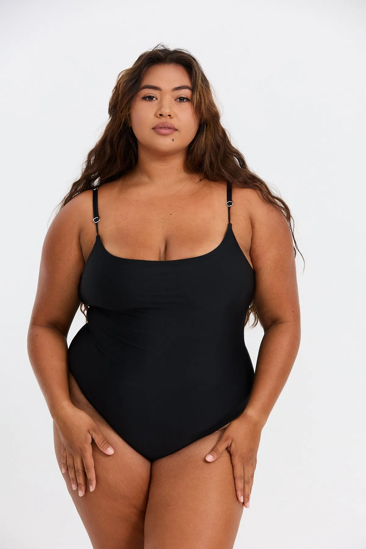 Makenna Curve One Piece - Black sold by Benoa Swim