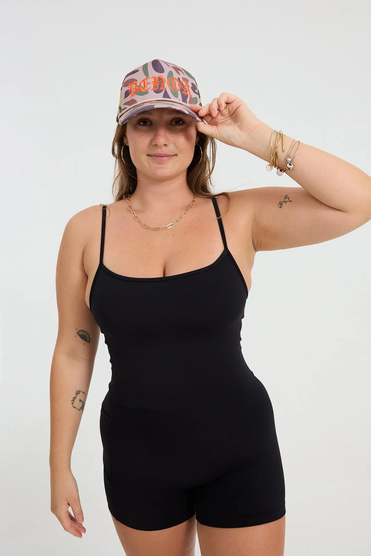 Embroidered Trucker Hat - Spotted Camo w/ Orange sold by Benoa Swim product image thumbnail 3