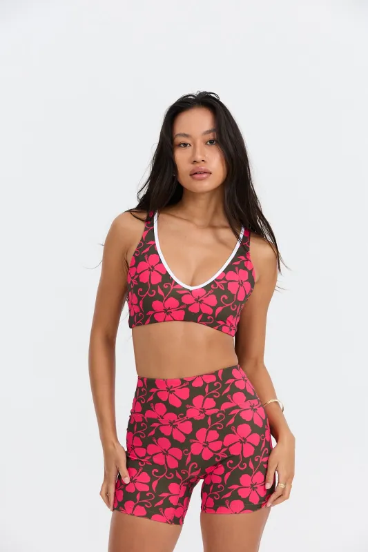 Sophia Sports Bra - Pupukea Pink sold by Benoa Swim
