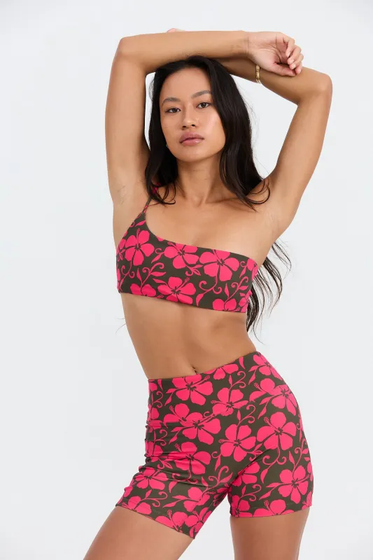 One Shoulder Sports Bra - Pupukea Pink sold by Benoa Swim