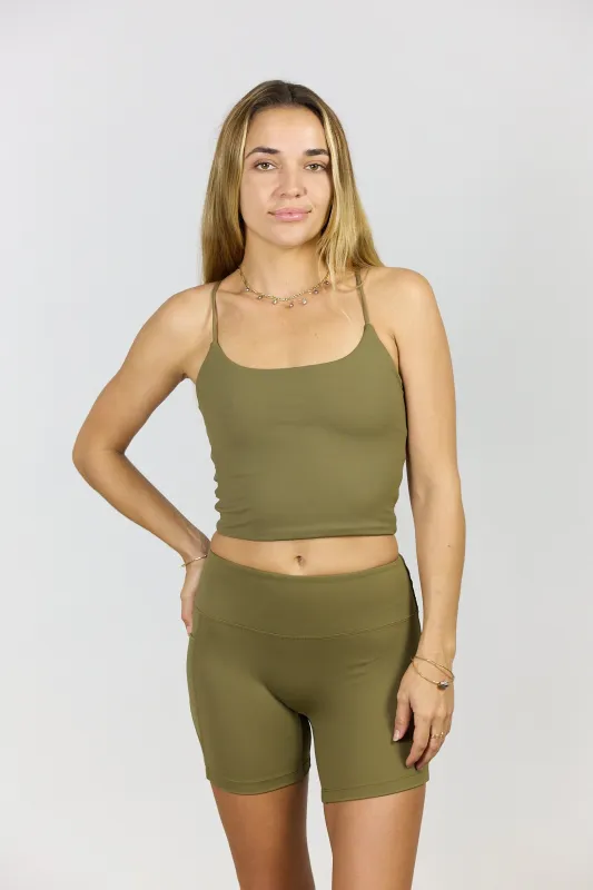 Cross-Back Active Tank - Khaki sold by Benoa Swim