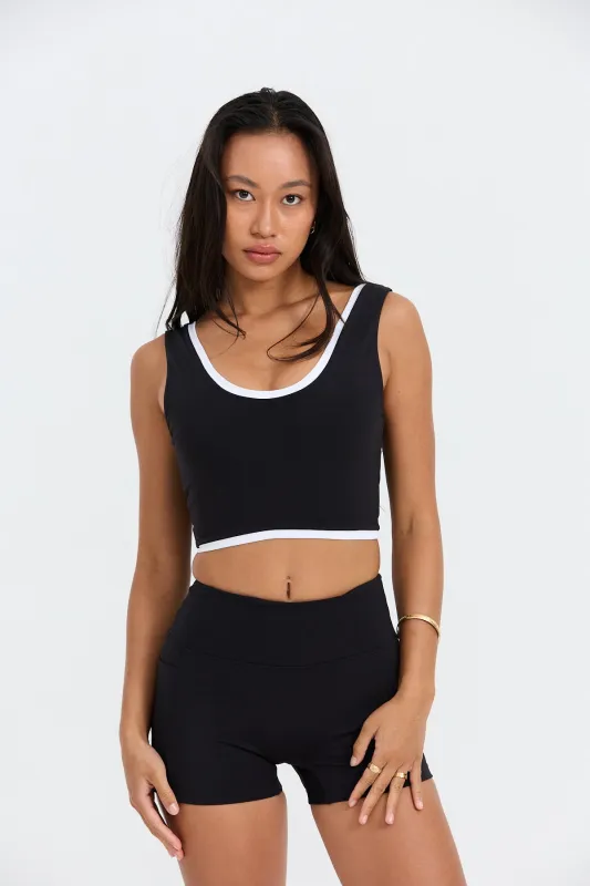 Layered Active Tank - Black sold by Benoa Swim