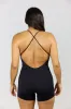 Cross-Back Active Romper - Black sold by Benoa Swim