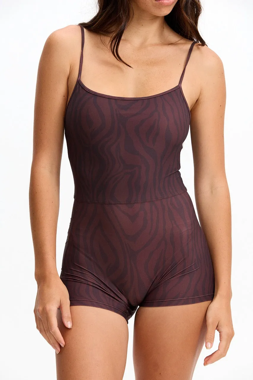 3" Active Romper - Chocolate Zebra sold by Benoa Swim product image thumbnail 4