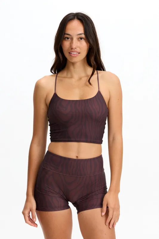 Cross-Back Active Tank - Chocolate Zebra sold by Benoa Swim