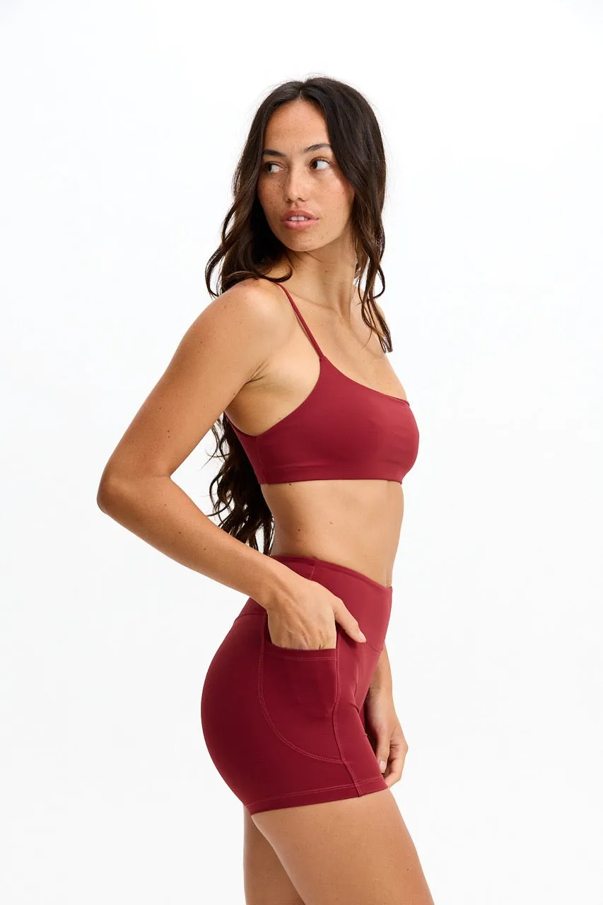 One Shoulder Sports Bra - Cherry sold by Benoa Swim product image thumbnail 3