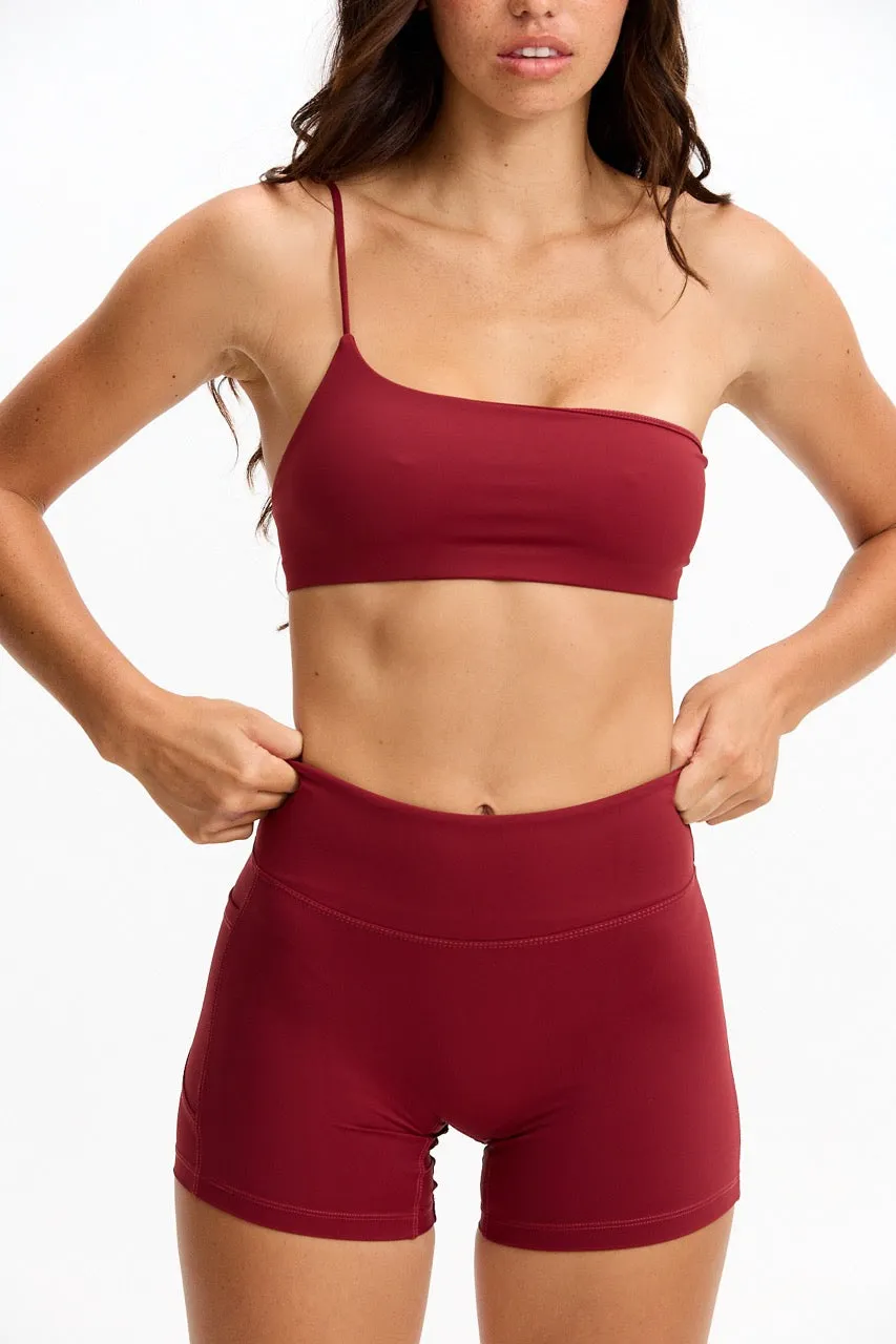 One Shoulder Sports Bra - Cherry sold by Benoa Swim product image thumbnail 4