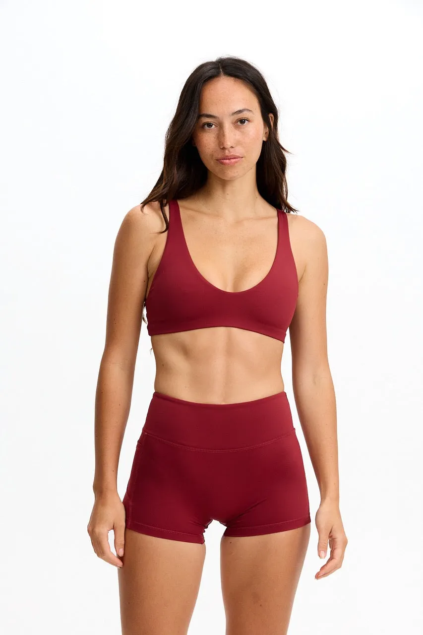 Sophia Sports Bra - Cherry sold by Benoa Swim