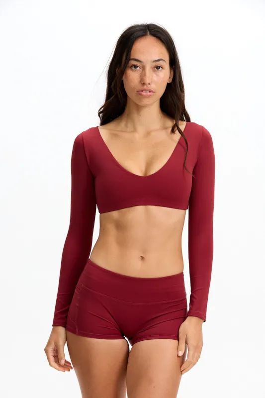 Low Rise Active Shorts - Cherry sold by Benoa Swim