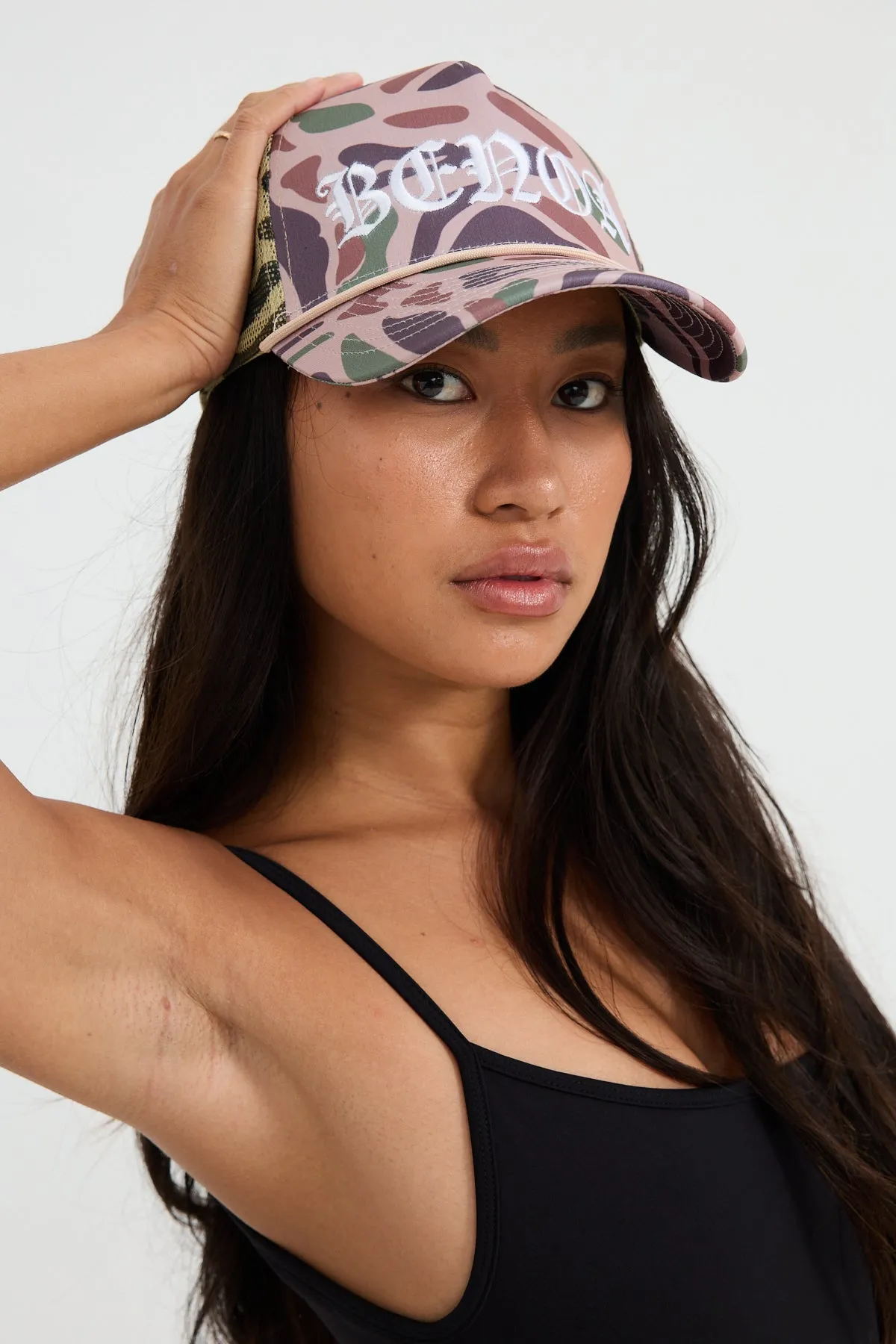 Embroidered Trucker Hat - Camo w/ White sold by Benoa Swim product image thumbnail 2