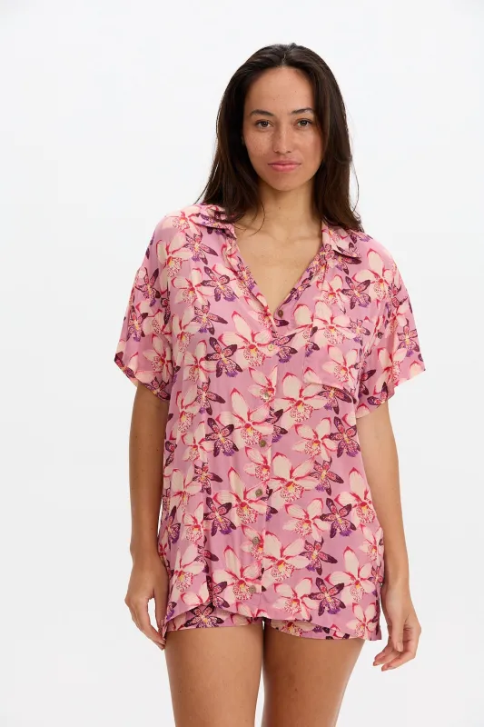 Aloha Shirt Dress - Bloom sold by Benoa Swim