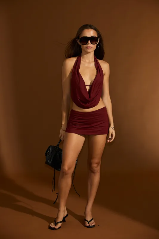 Jade Mini-Skort- Merlot sold by Benoa Swim