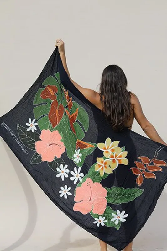 Large Floral Pareo Navy sold by Benoa Swim