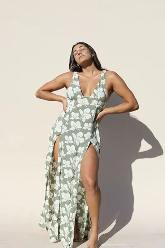Long Maile Dress - Butterfly Ginger sold by Benoa Swim
