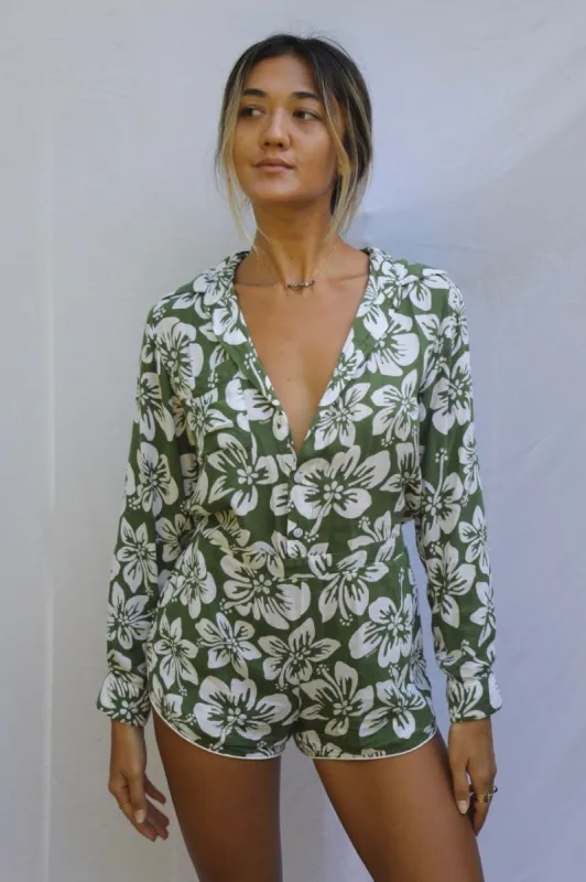 Bukit Romper - Green Batik sold by Benoa Swim