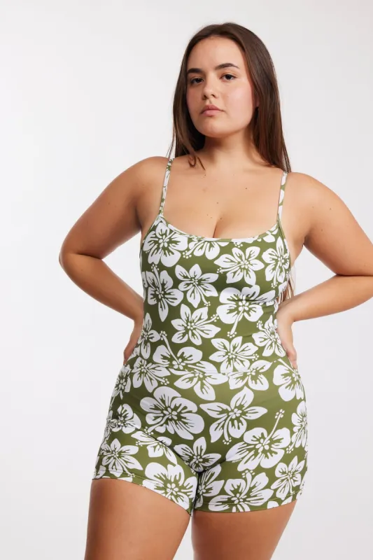 Active Romper - Green Batik sold by Benoa Swim