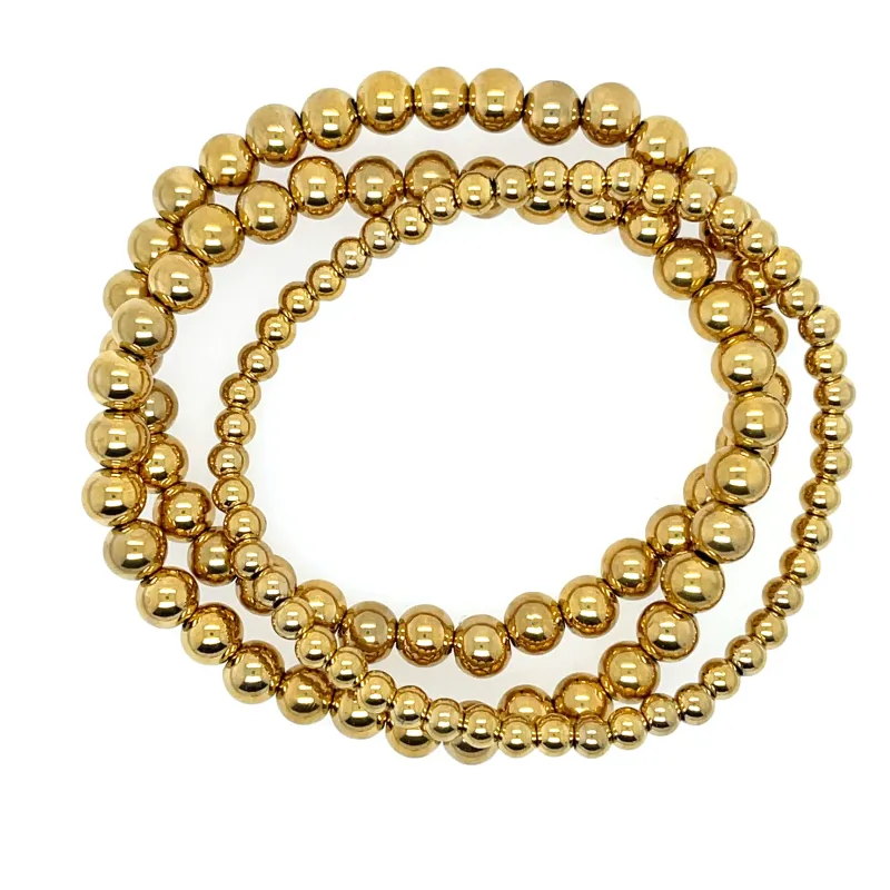 Allie Gold Stacked Beaded Bracelets sold by Love Ellison