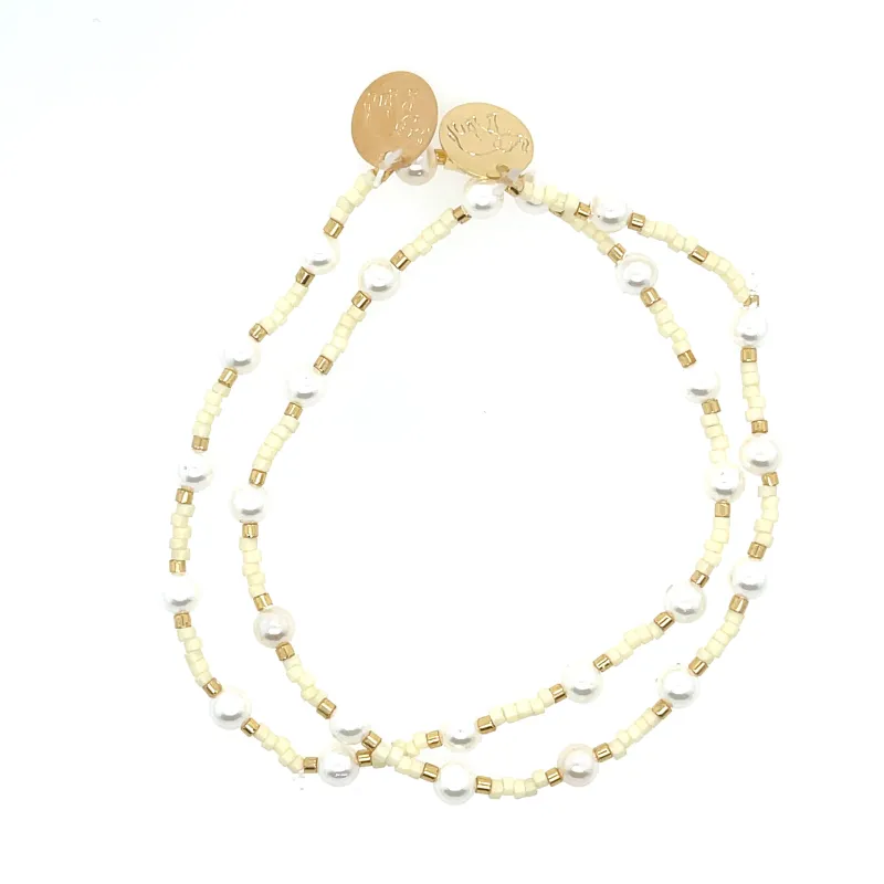 Taryn - Cream and Gold Bracelet sold by Love Ellison
