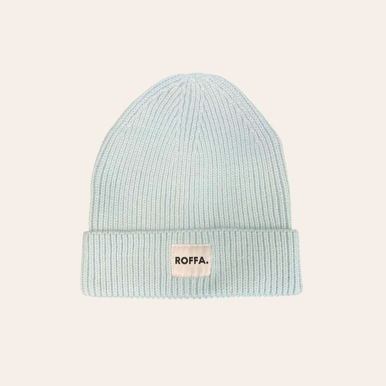 ROFFA. rib beanie onesize - badge wit sold by Rotterdam Brands