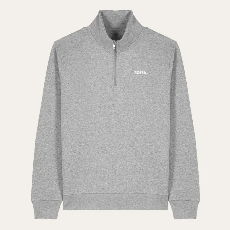 ROFFA. sweater met rits - logo links - 100% organisch katoen sold by Rotterdam Brands