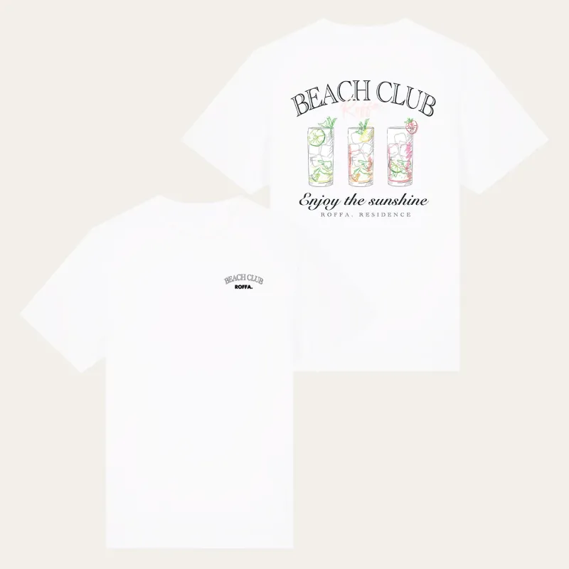ROFFA. oversized t-shirt wit - Beach Club - 100% organisch katoen sold by Rotterdam Brands