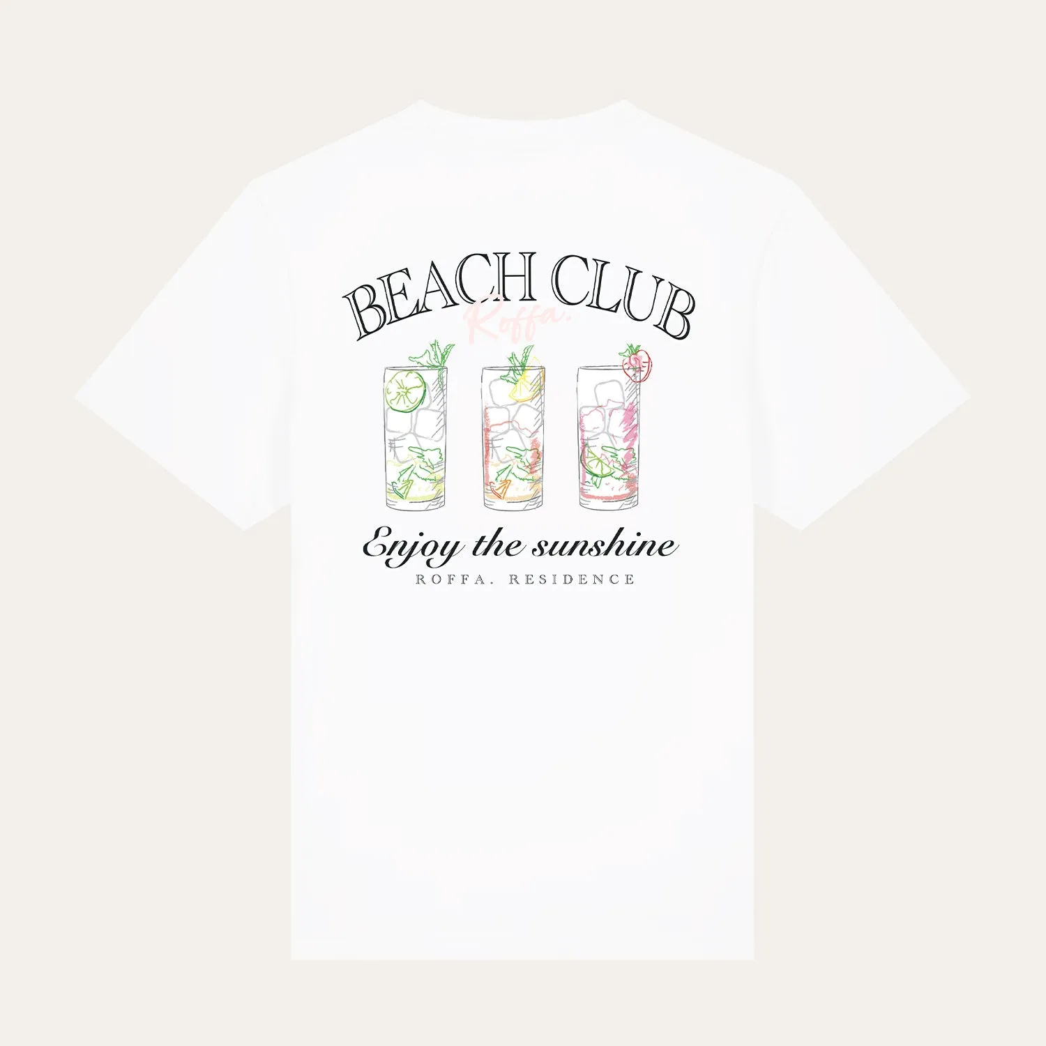 ROFFA. oversized t-shirt wit - Beach Club - 100% organisch katoen sold by Rotterdam Brands product image thumbnail 2