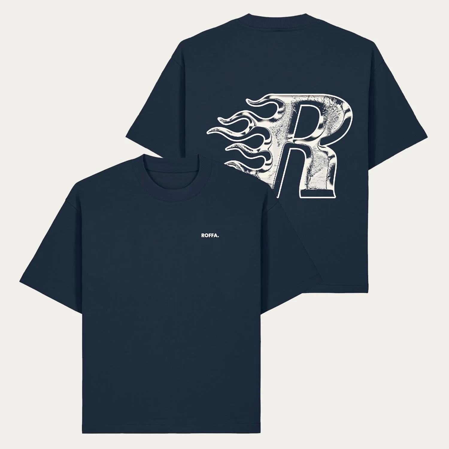ROFFA. heavy oversized t-shirt - Flaming R - 100% organisch katoen sold by Rotterdam Brands product image thumbnail 4