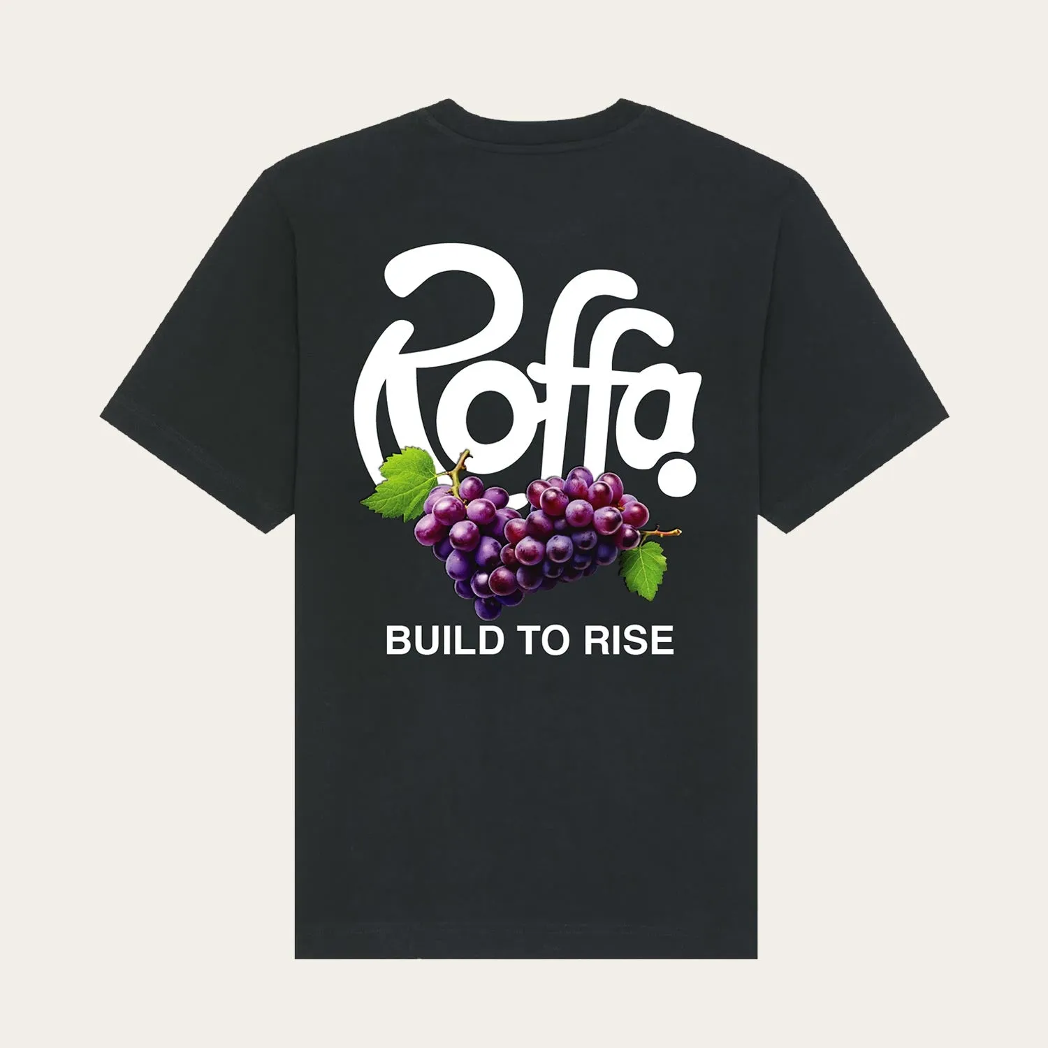 ROFFA. oversized t-shirt zwart - Grapes - 100% organisch katoen sold by Rotterdam Brands product image thumbnail 2