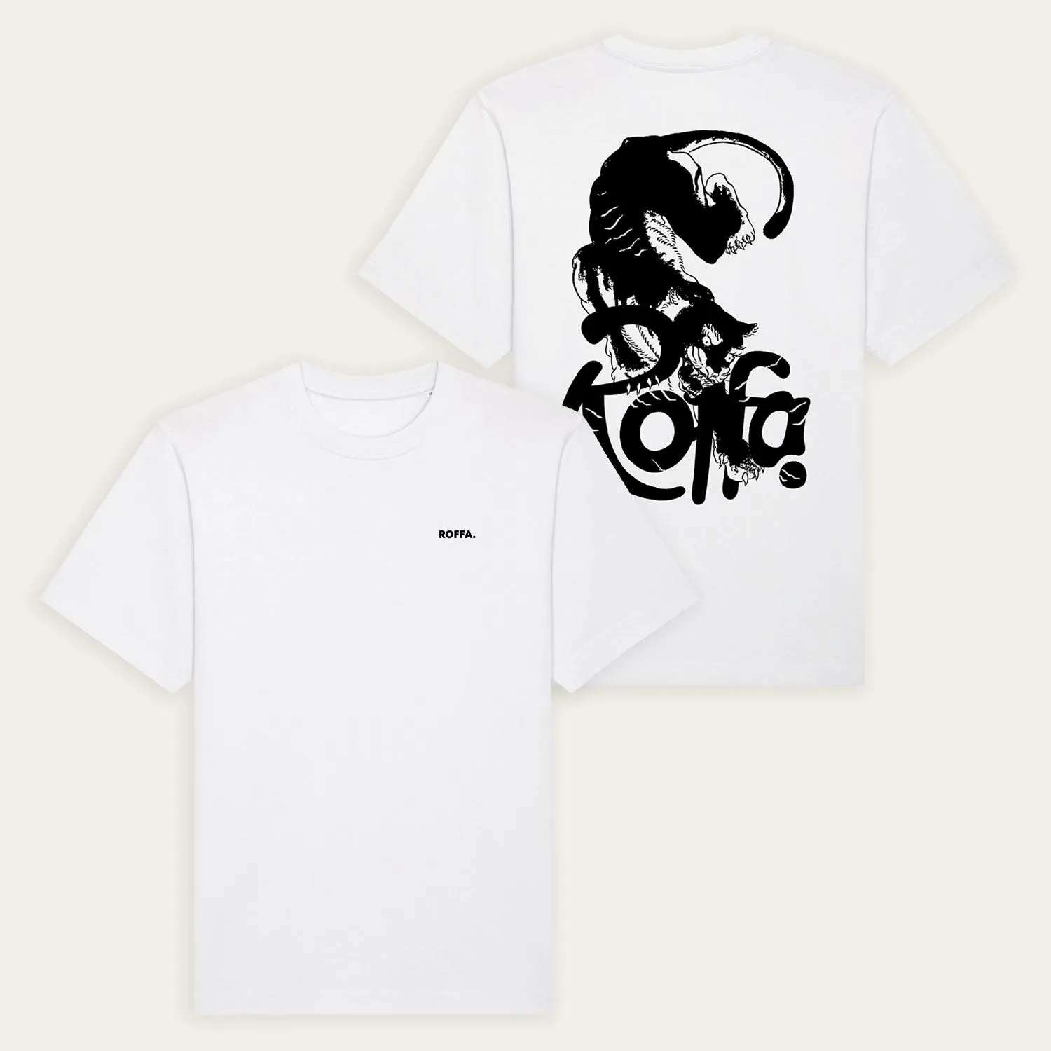 ROFFA. oversized t-shirt wit - Panthera - 100% organisch katoen sold by Rotterdam Brands