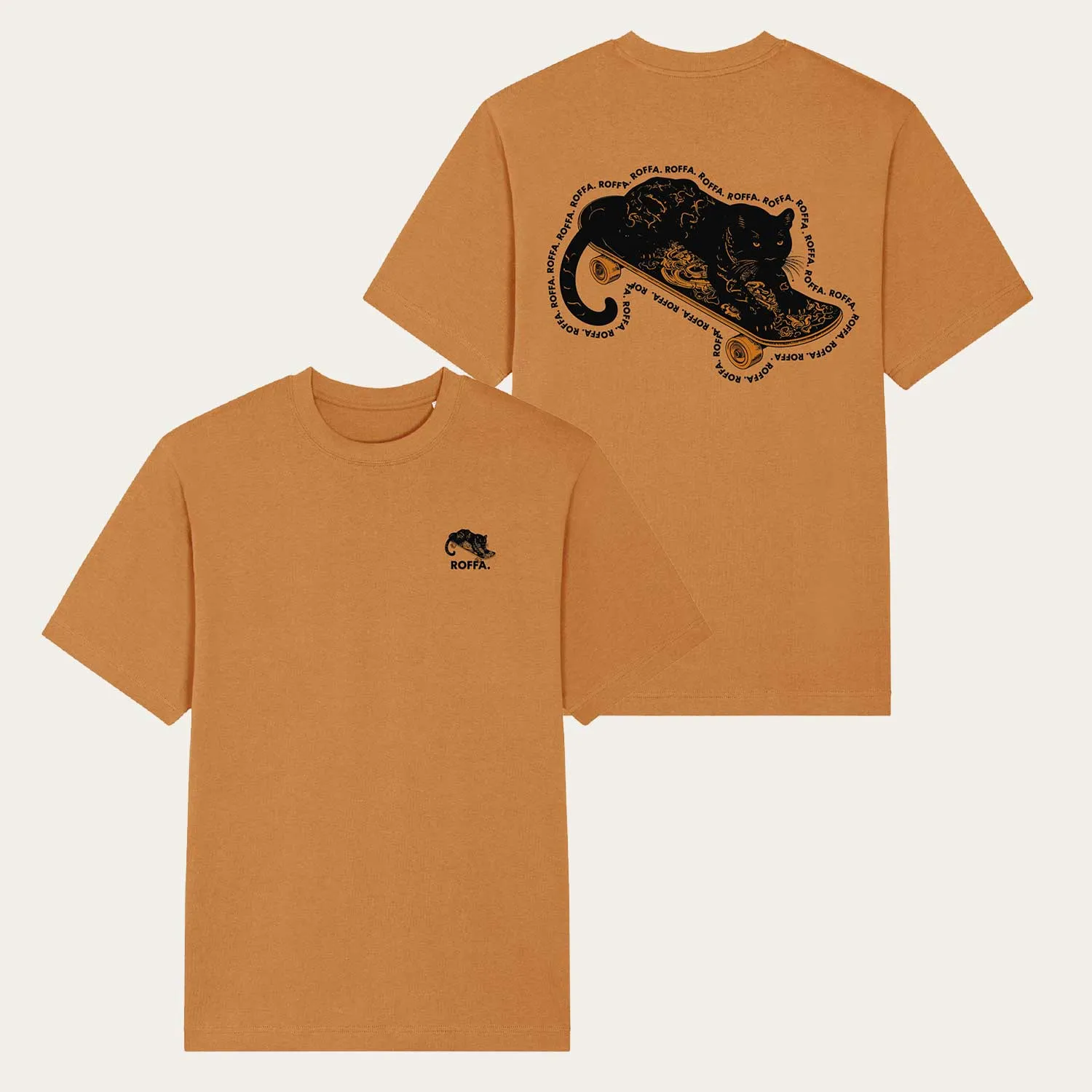 ROFFA. oversized t-shirt - Skate panthera - 100% organisch katoen sold by Rotterdam Brands