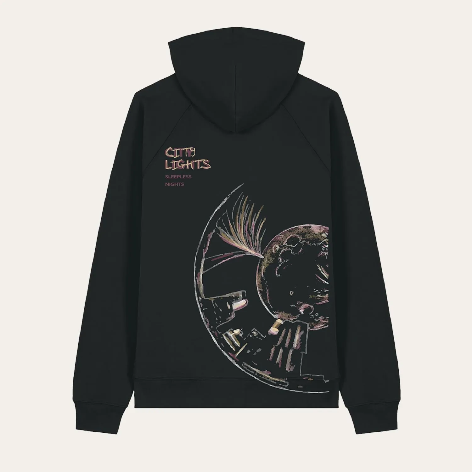 ROFFA. hoodie oversized zwart - City lights - 100% organisch katoen sold by Rotterdam Brands product image thumbnail 2