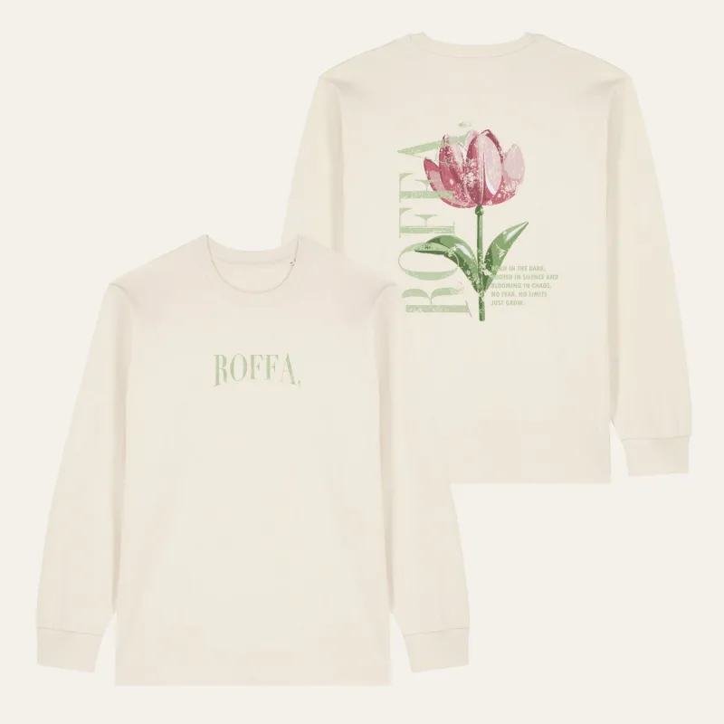 ROFFA. heavy t-shirt long sleeve oversized - Natuurlijk wit - Tulip made by Rotterdam Brands