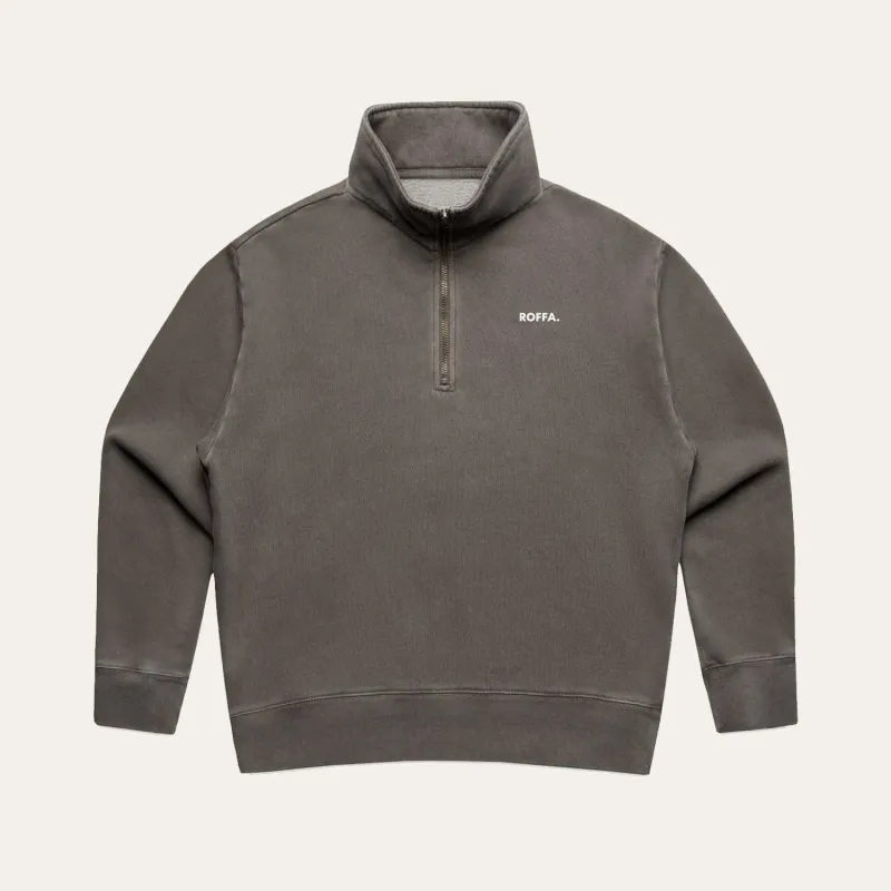 ROFFA. dames oversized zipped sweater smart - washed bruin made by Rotterdam Brands