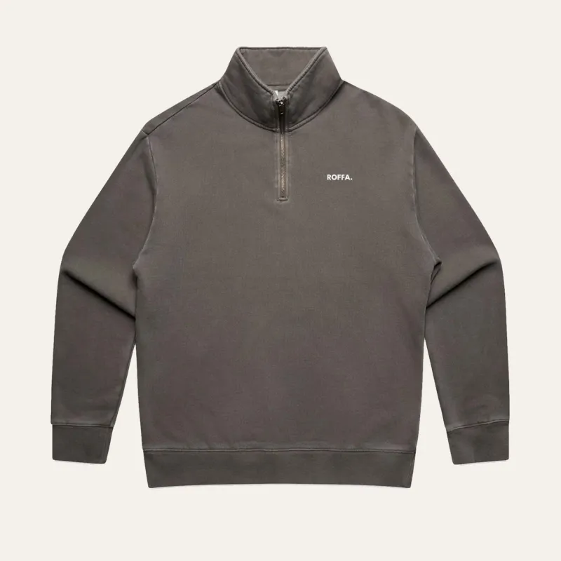 ROFFA. oversized zipped sweater smart - washed bruin made by Rotterdam Brands