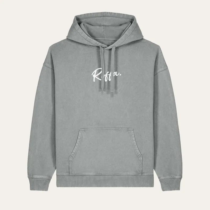 ROFFA. washed oversized hoodie Ash - Schuin wit made by Rotterdam Brands