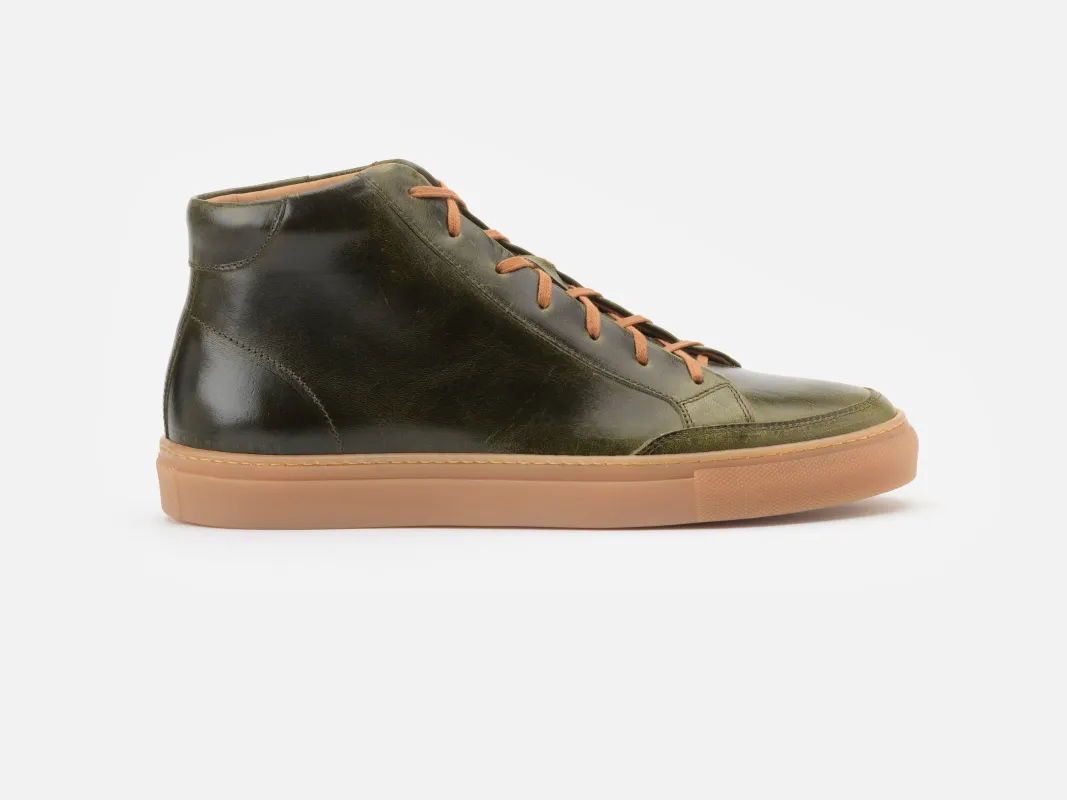 The Stanley High Top Sneaker - Maryam Tpr Verde Leather sold by GORAL