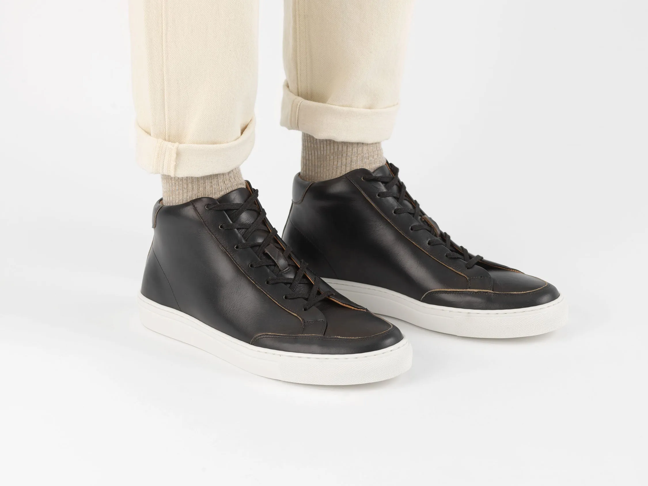 The Stanley High Top Sneaker - Horween Black Leather sold by GORAL product image thumbnail 4