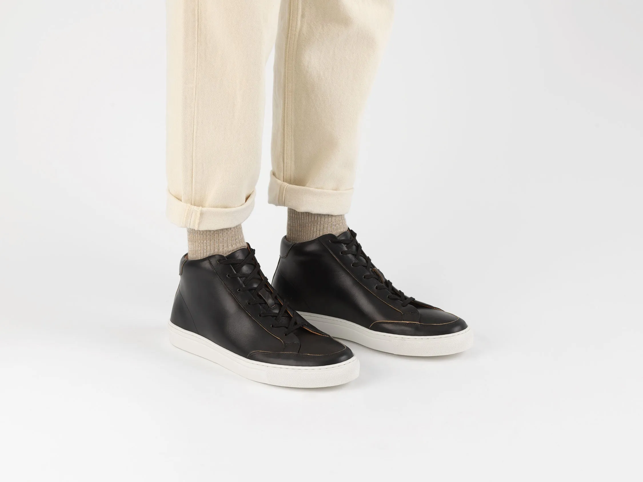 The Stanley High Top Sneaker - Horween Black Leather sold by GORAL product image thumbnail 3