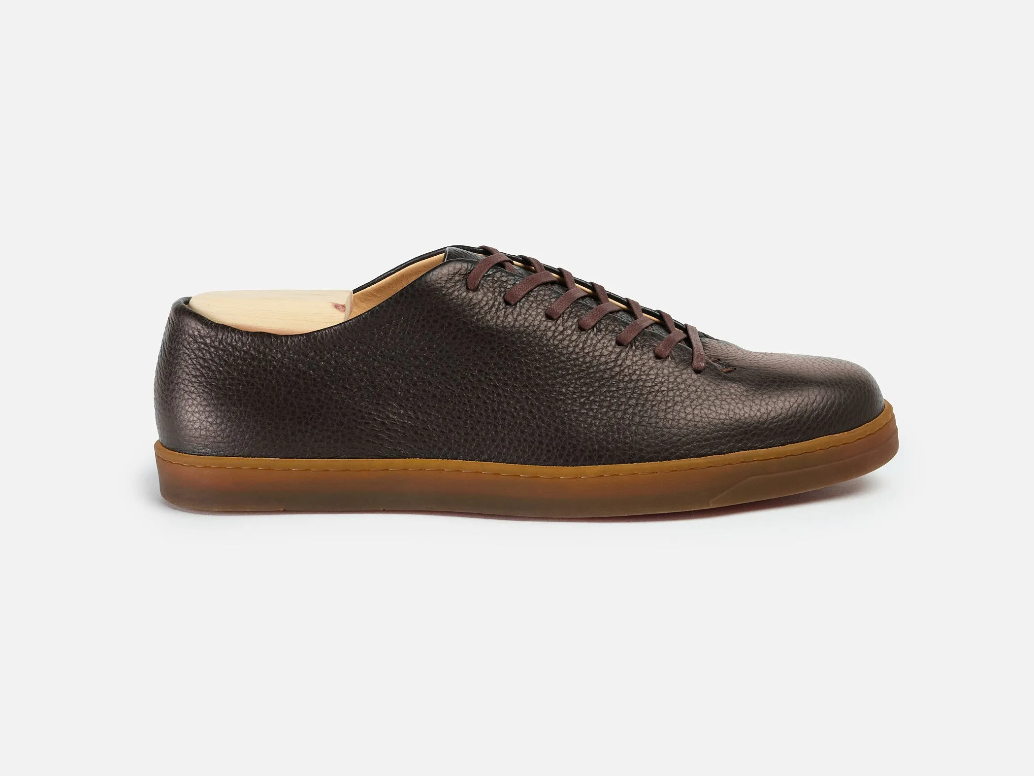 Huxley Sneaker - Deerskin Chocolate sold by GORAL