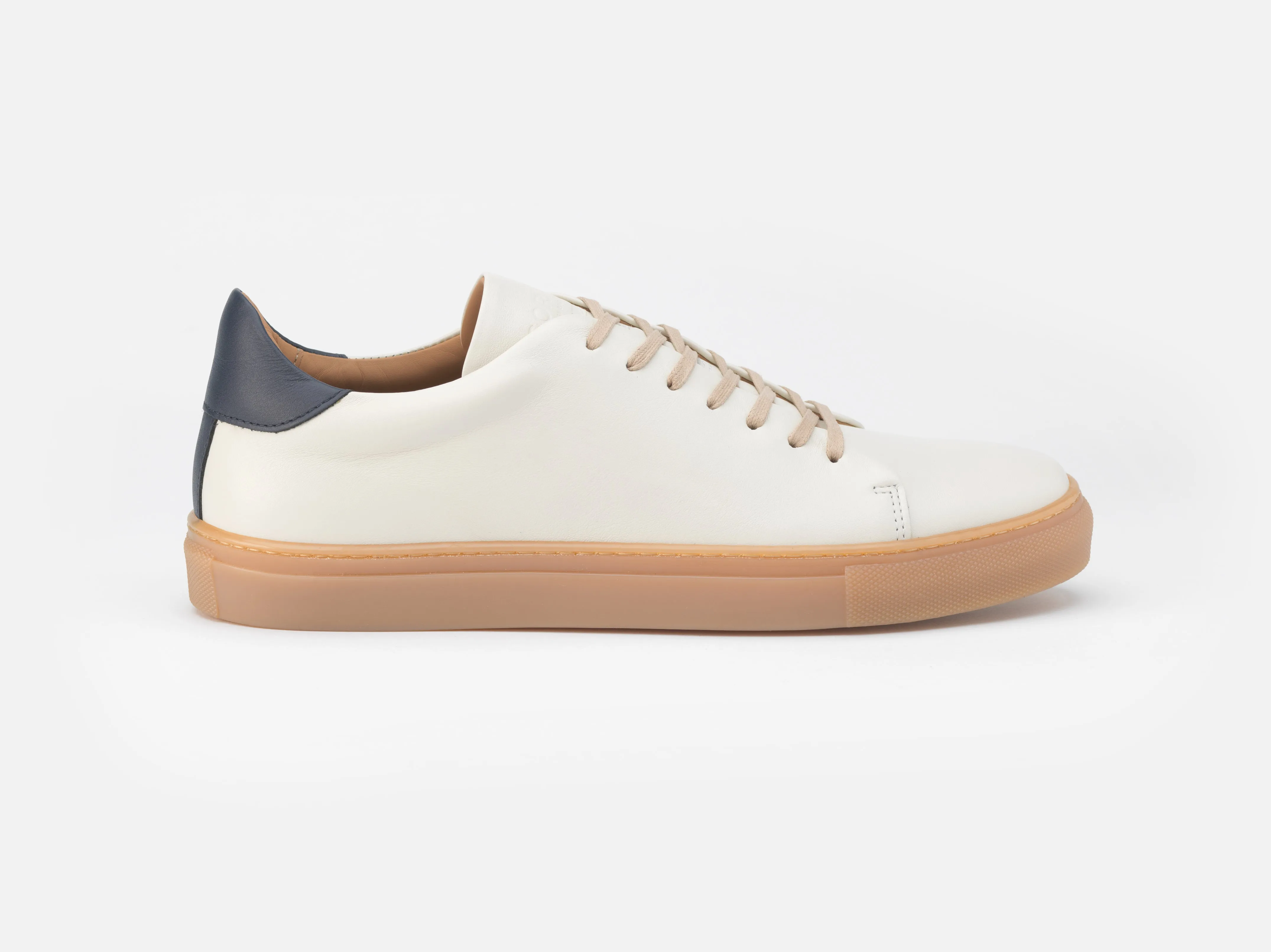 The Mellor II Sneaker - Off-White/Navy Nappa Leather sold by GORAL