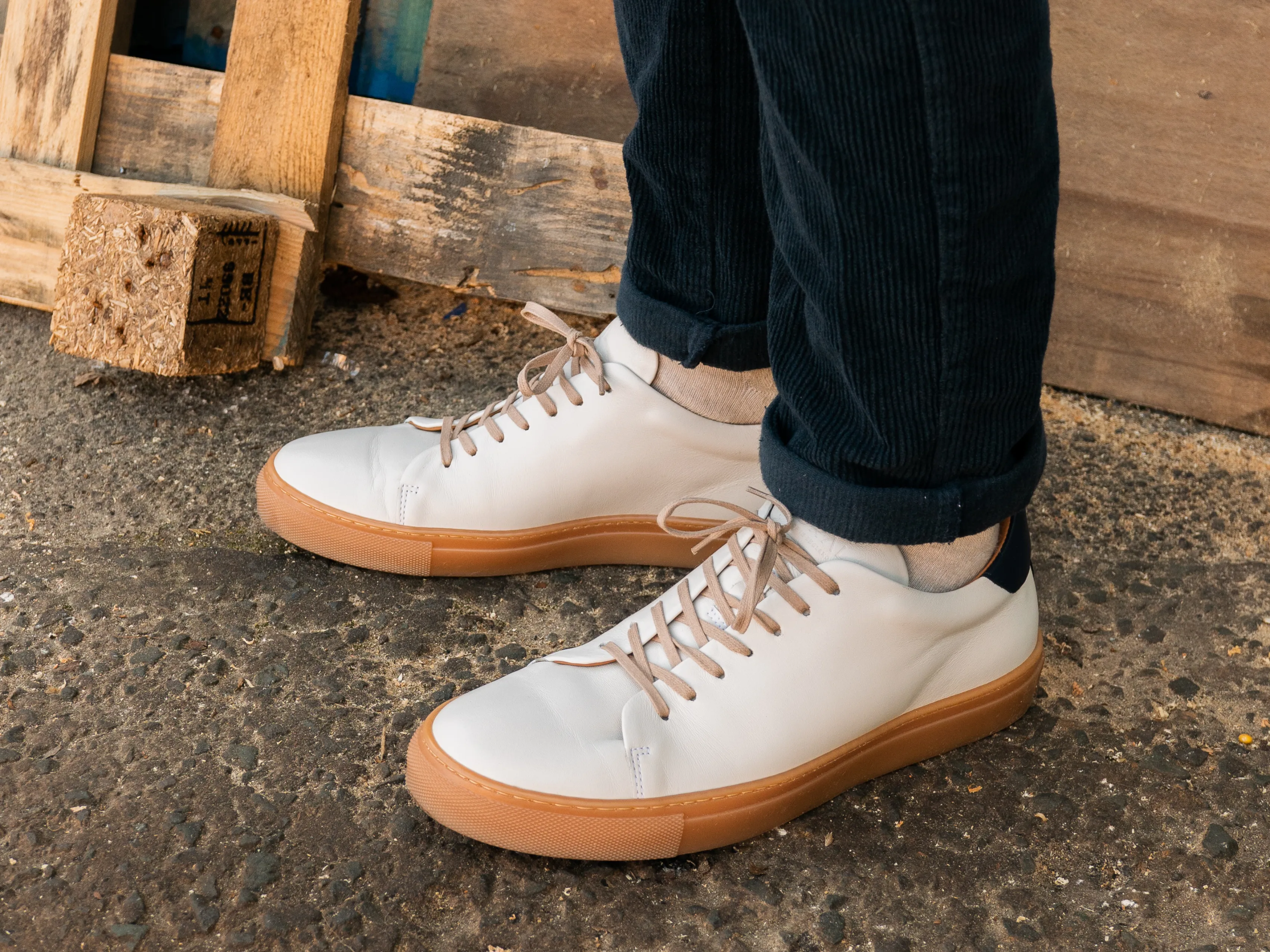 The Mellor II Sneaker - Off-White/Navy Nappa Leather sold by GORAL product image thumbnail 2