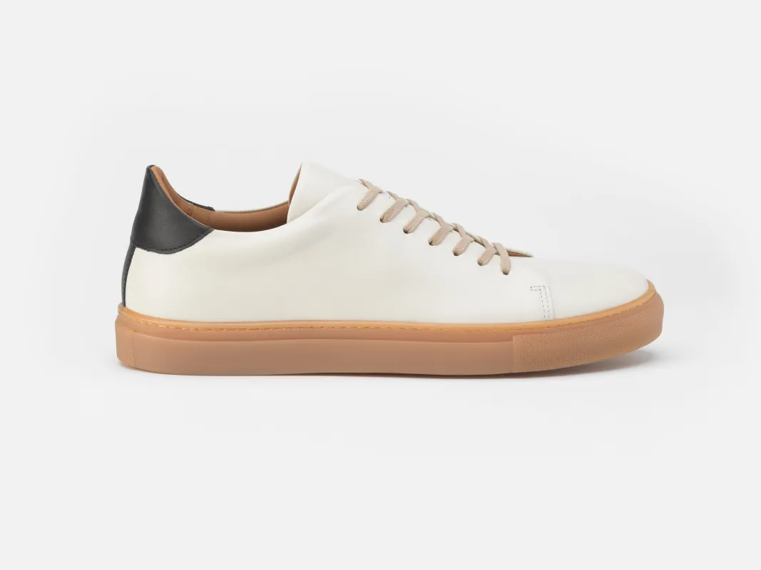 The Mellor II Sneaker - Off-White/Black Nappa Leather sold by GORAL