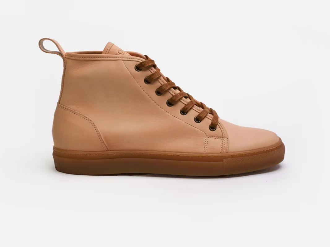 Rose Anvil X GORAL SMUGS High Top Sneaker 2.0 - Maryam Natural Veg Tan Leather PRE-ORDER sold by GORAL