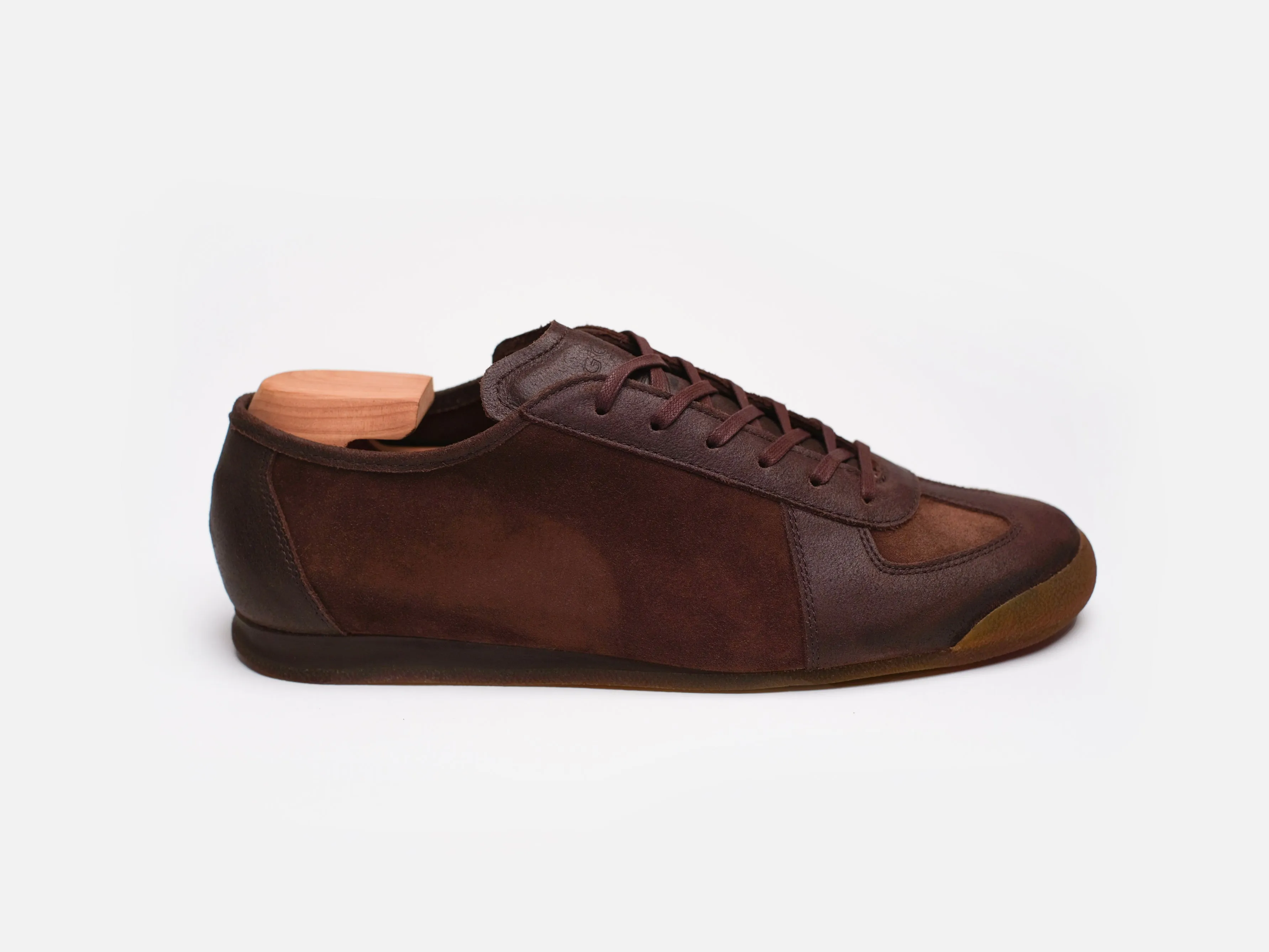 The Roma - Opera Go Rain Chestnut Leather Low Top GAT Sneaker sold by GORAL