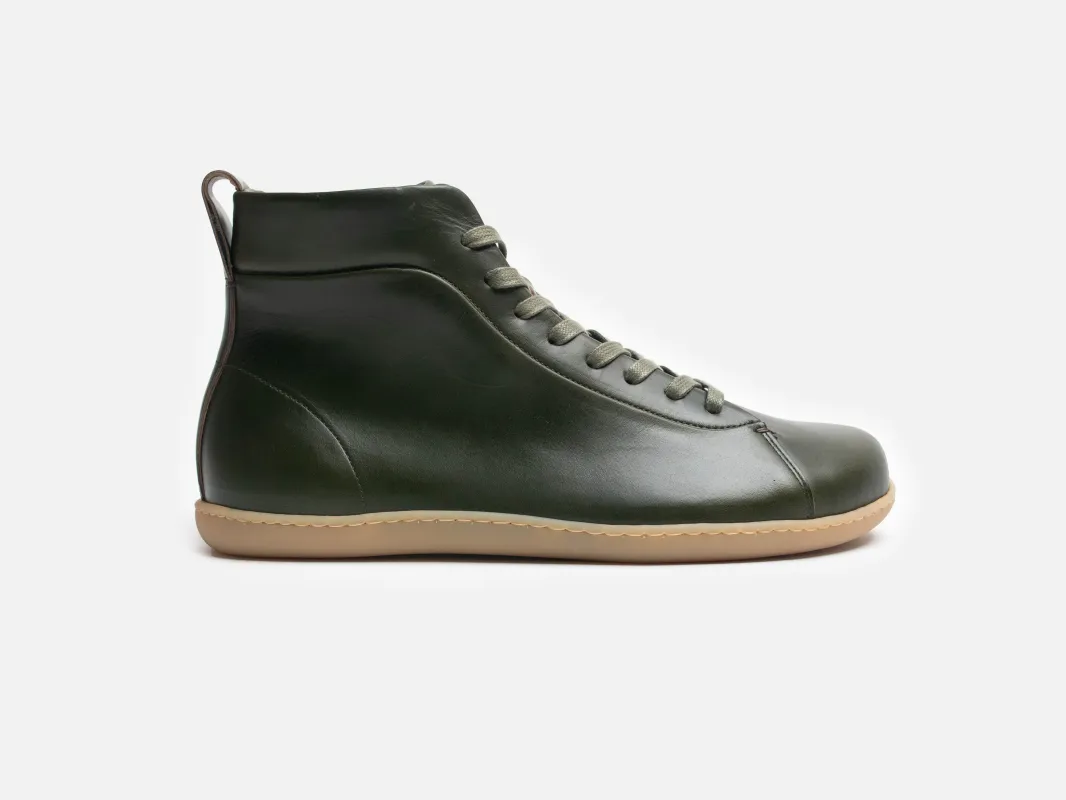 Rose Anvil X GORAL SMUGS Barefoot High Top Horween Forest Green Leather Sneaker PRE-ORDER sold by GORAL