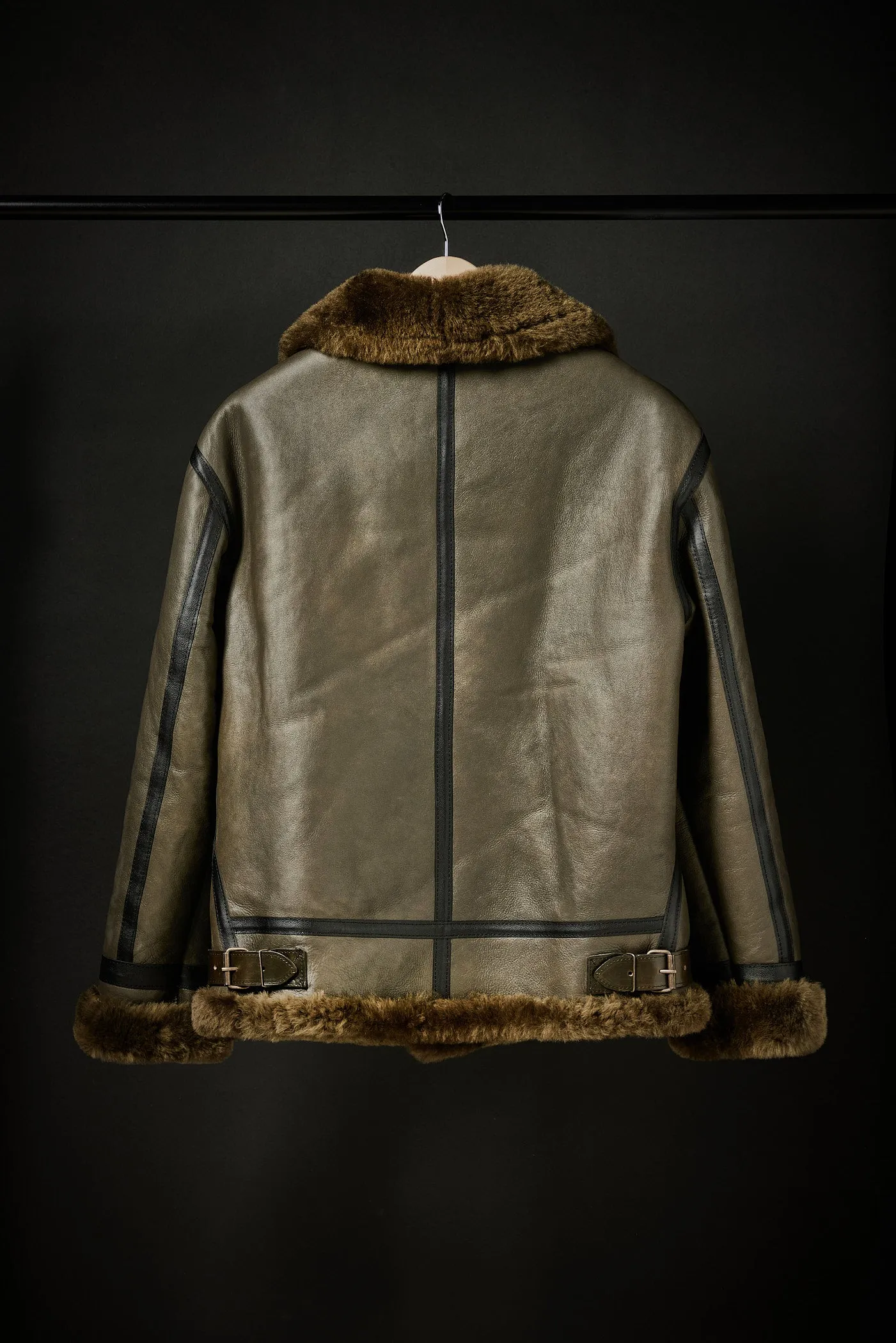 Rose Anvil X GORAL Shearling Aviator Jacket Horween Chromexcel Leather Green sold by GORAL product image thumbnail 2