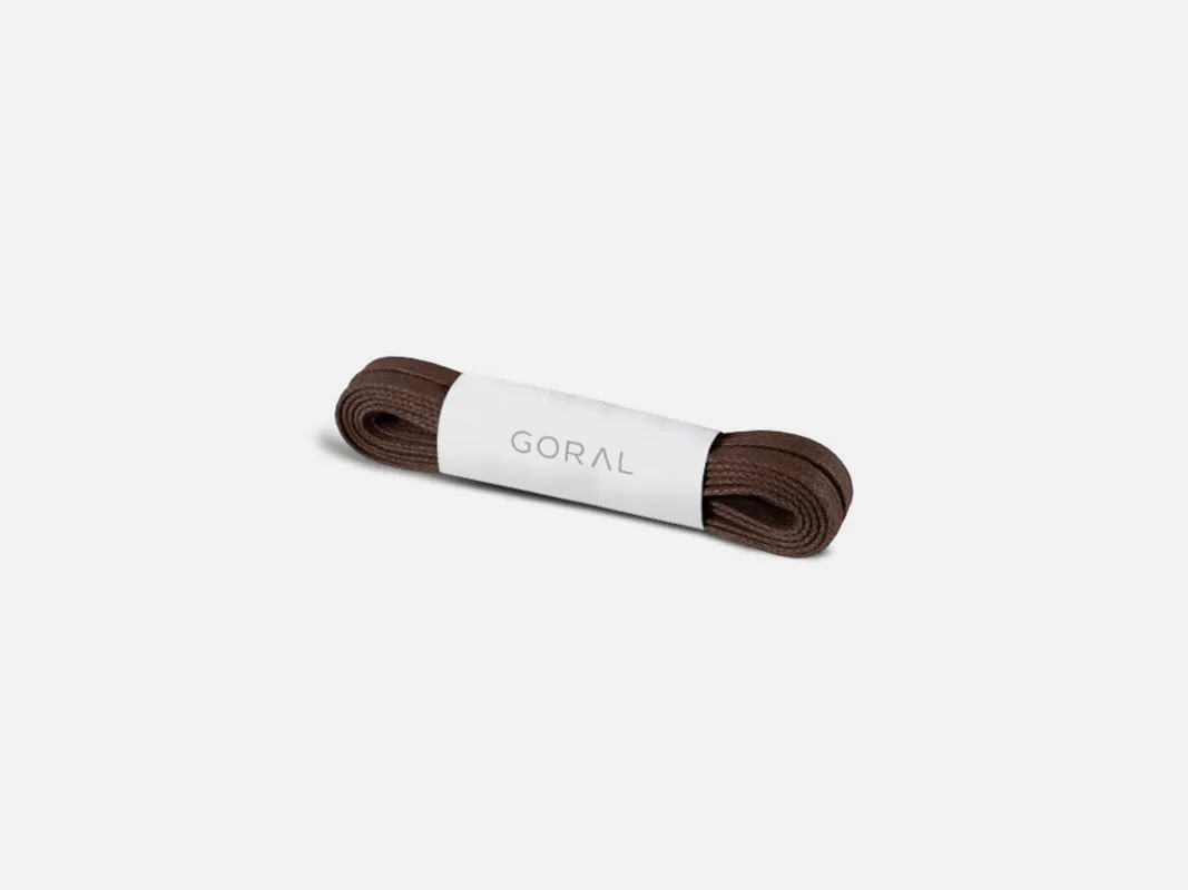 Dark Brown Waxed Cotton Flat Laces - 120cm sold by GORAL