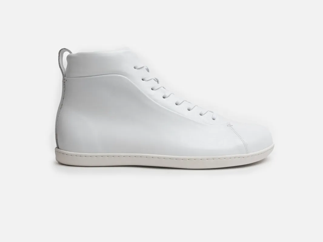Rose Anvil X GORAL SMUGS Barefoot High Top White Calfskin Leather Sneaker PRE-ORDER sold by GORAL