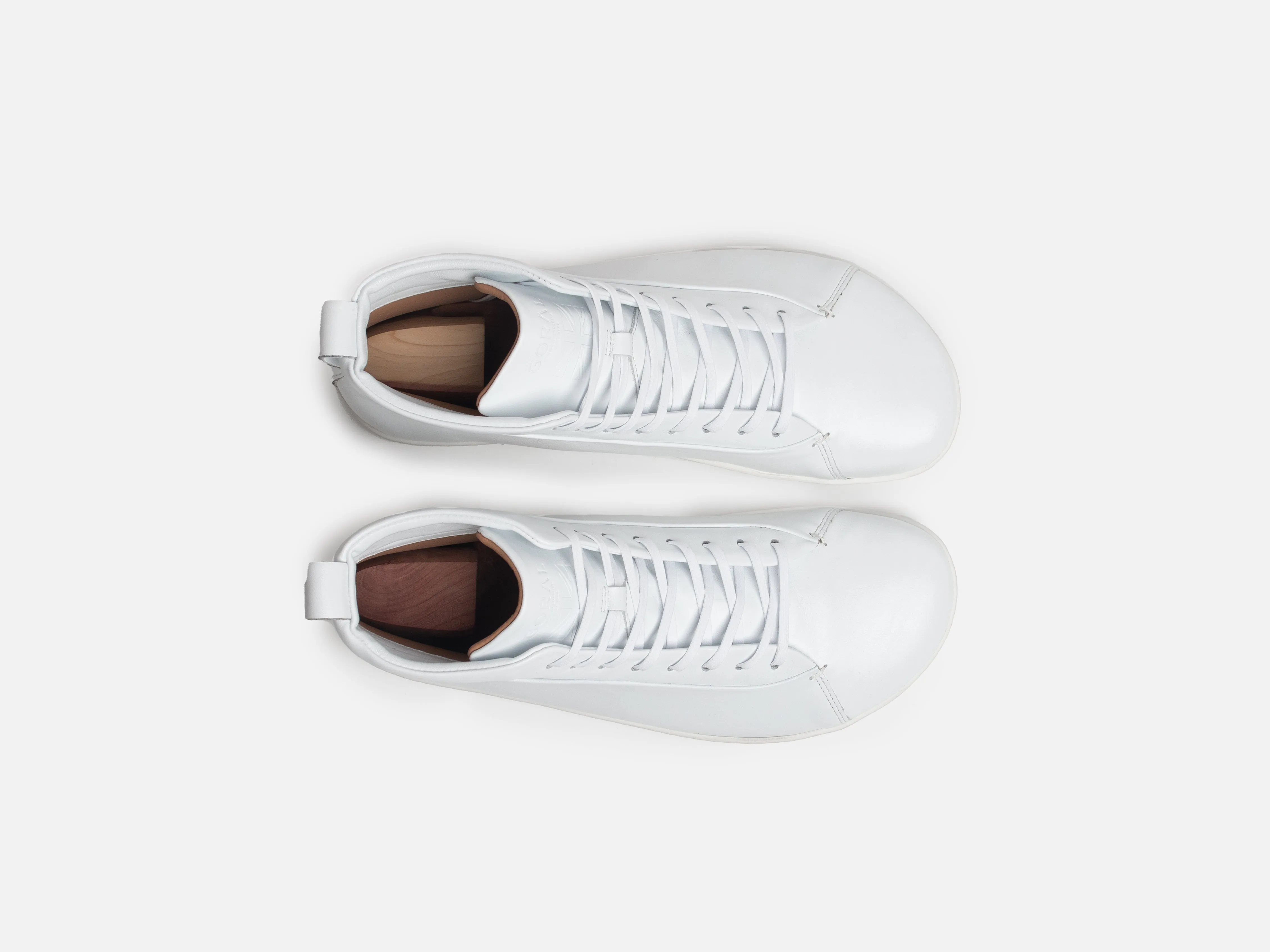 Rose Anvil X GORAL SMUGS Barefoot High Top White Calfskin Leather Sneaker PRE-ORDER sold by GORAL product image thumbnail 3