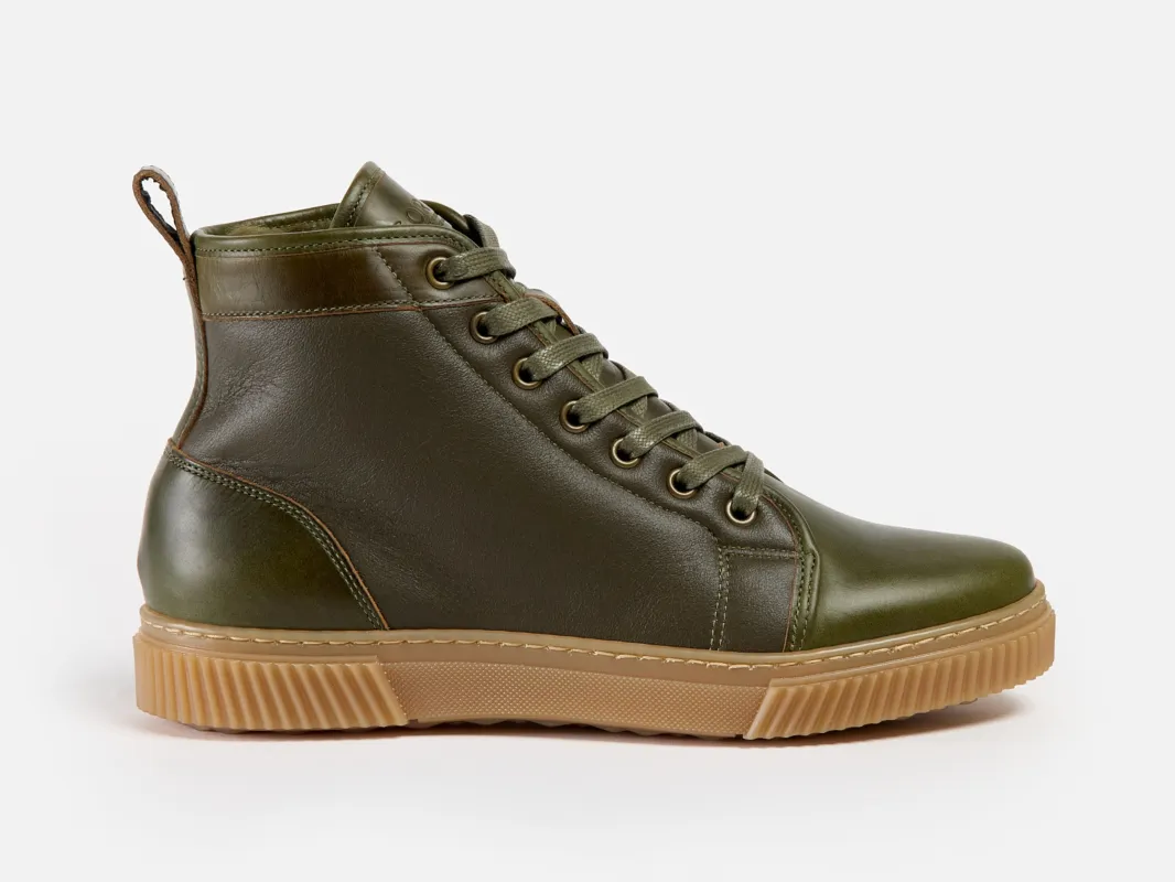 Rose Anvil x GORAL MUGGS 2.0 High Top Shearling Sneakers - Horween Forest Green Leather PRE-ORDER sold by GORAL